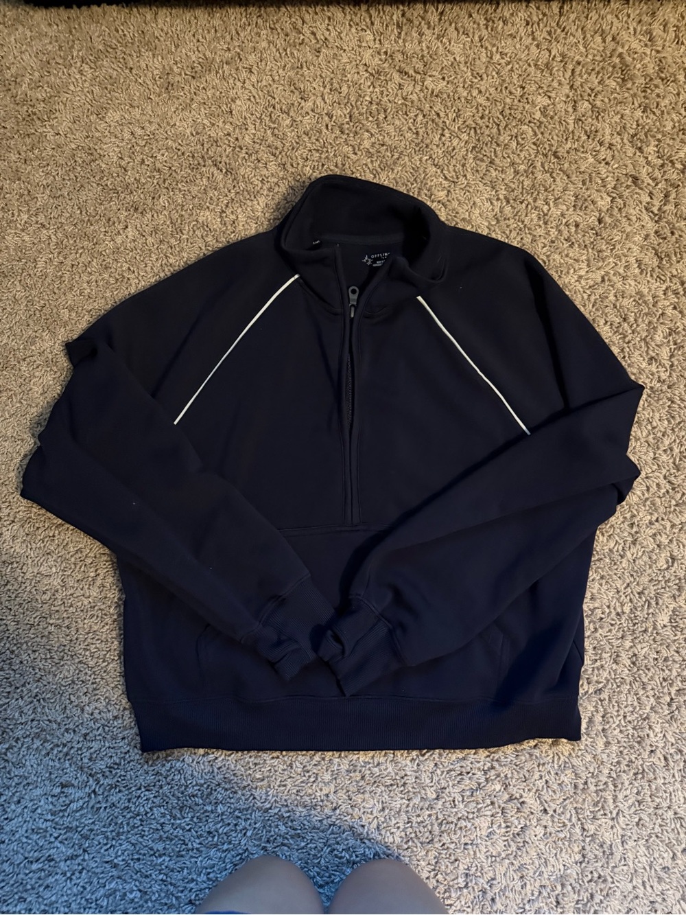 OFFLINE by Aerie Navy Half-Zip Sweatshirt